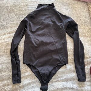 Black Long Sleeve Bodysuit Mock Neck